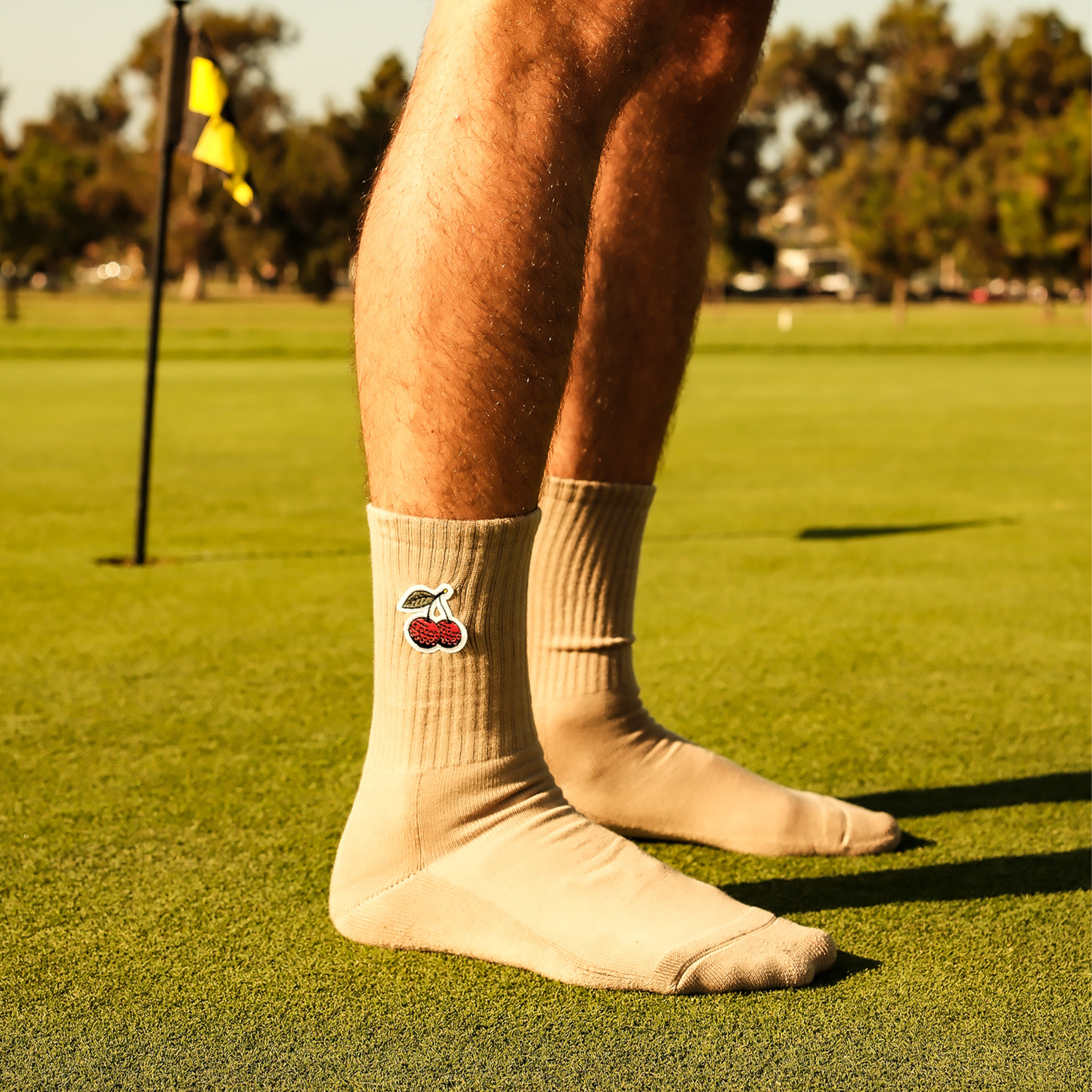 Cherries Sock - Tan