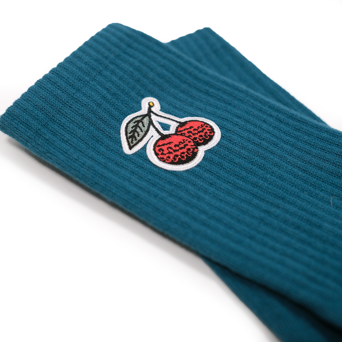 Cherries Sock - Teal