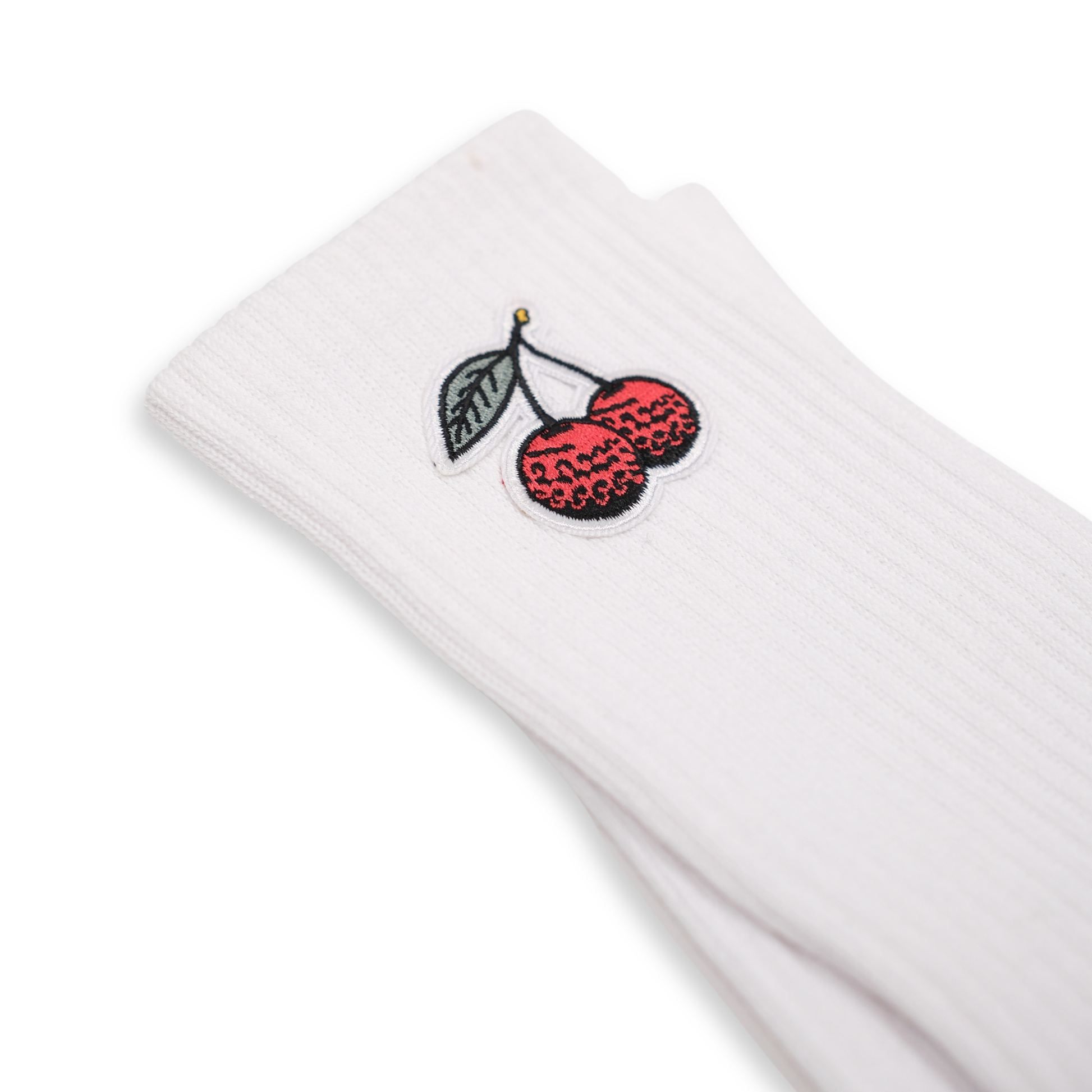 Cherries Sock - White