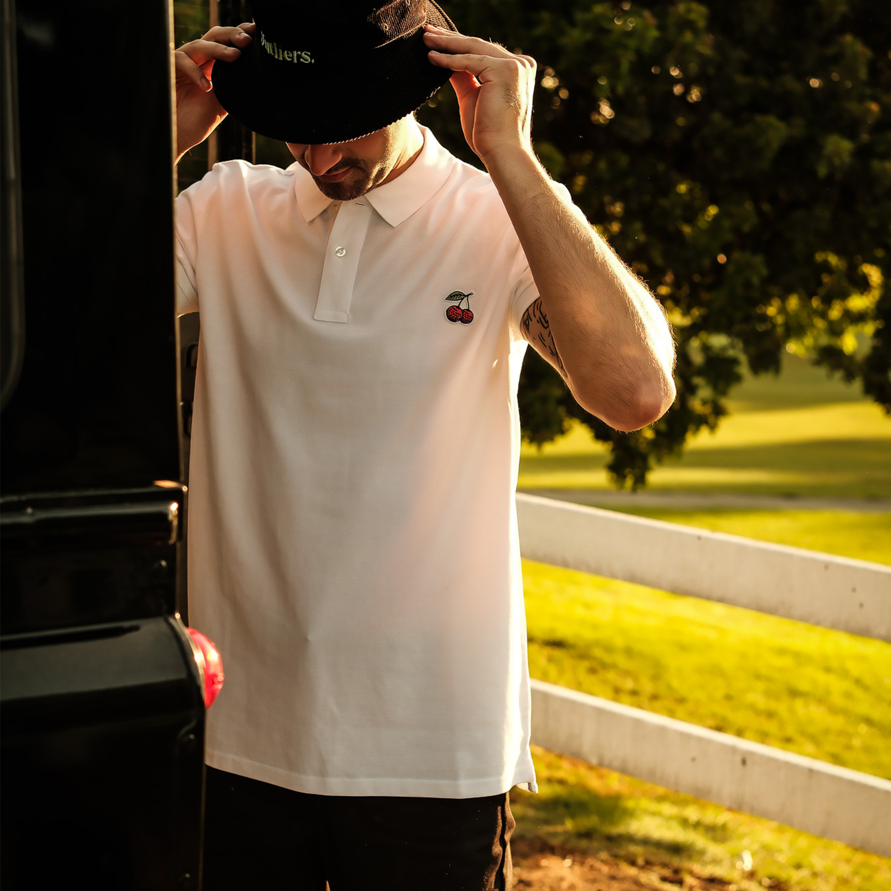 Outliers Cherries Polo White